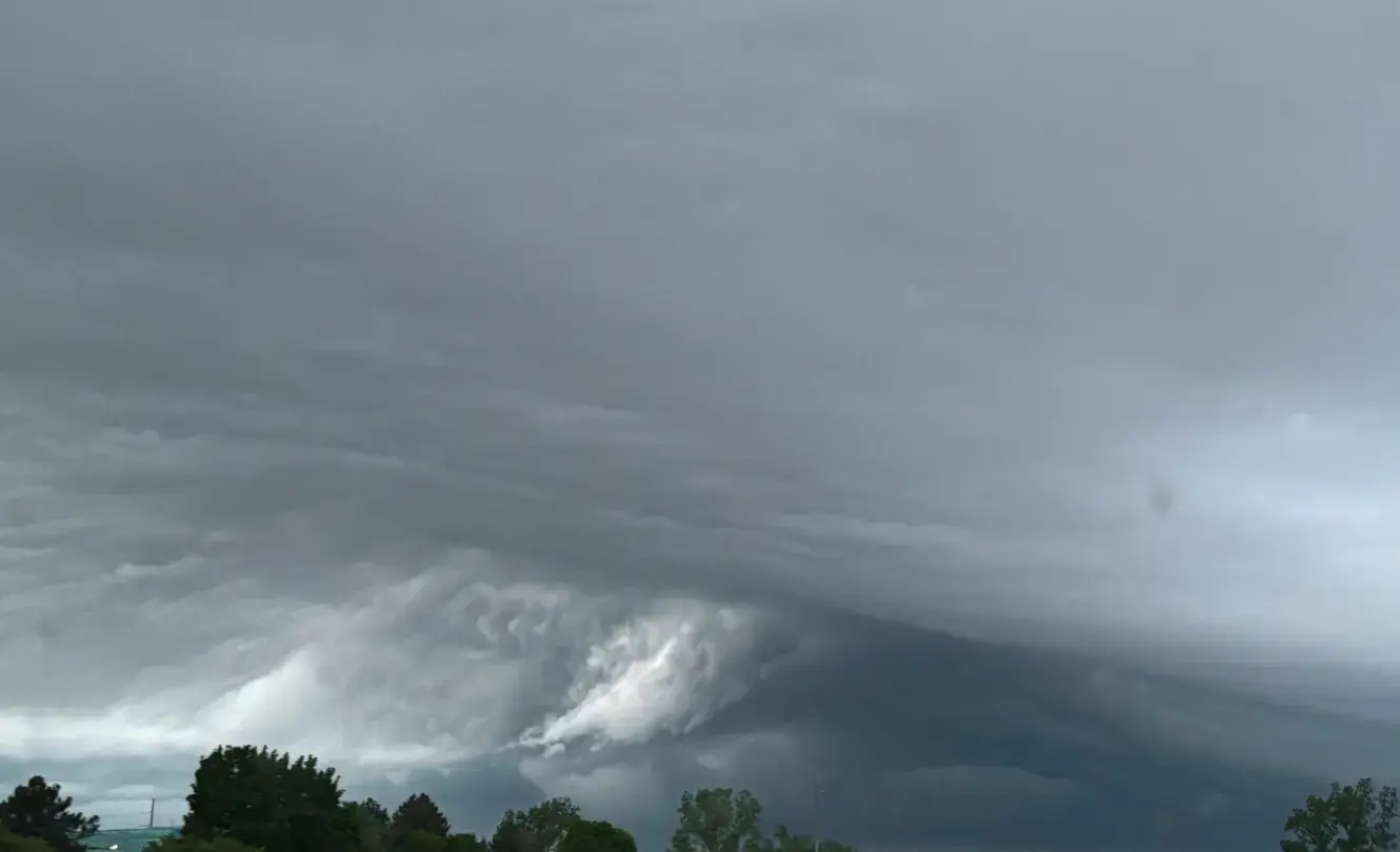 Dark storm clouds building over the Kingwood area